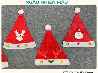 Nón Noel vải trẻ em [Nhiều kiểu - ĐK 23cm] NON-X-04